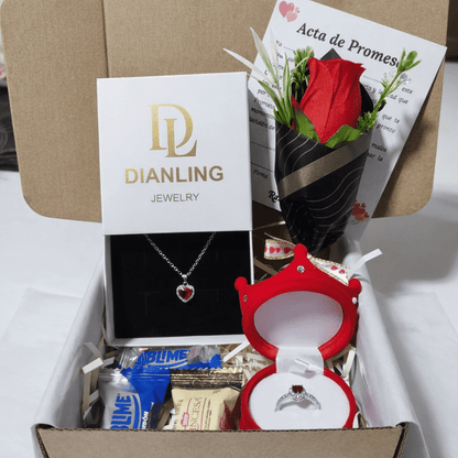 ✨BOX ANILLO Y COLLAR PANDORA DE PROMESA❤️
