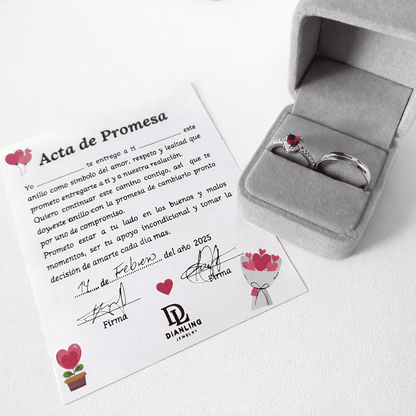 ✨BOX ANILLOS DE PROMESA PAREJA AMOR❤️